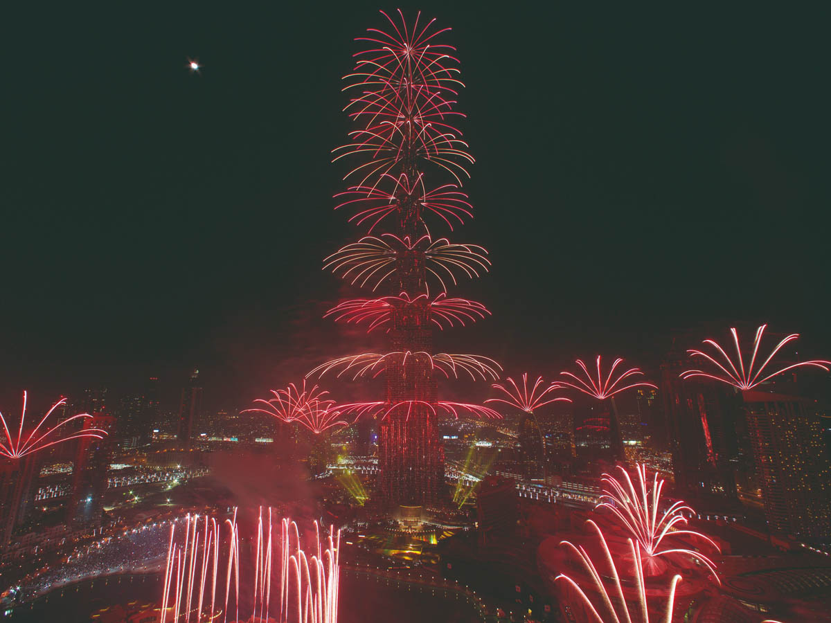 Dubai New Year's Eve Fireworks Across 30 Locations