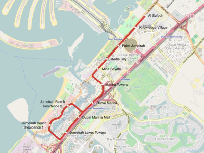 Dubai Tram map: See Dubai's tram route mapped