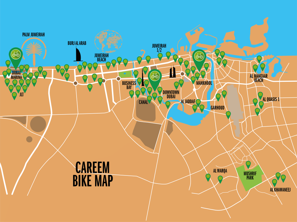 Careem Bike map