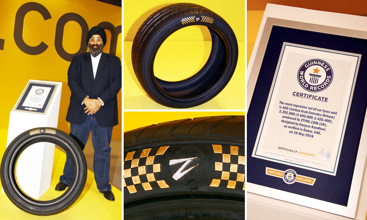 Dhs2 million gold and diamond car tyres worldâ€™s most expensive